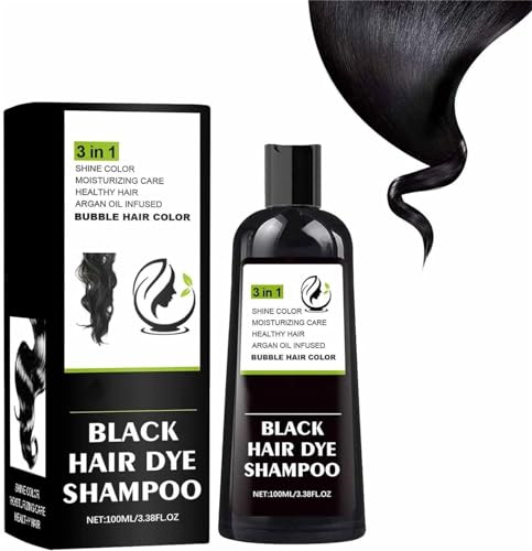 Eeiiey Farndu Black Hair Dye Shampoo, 3-in-1 Natürliche Pflanzen-Bubble-Dye-Haarpflege-Shampoo, Natürlicher Bubble-Haarfärbcreme, Sofortige Kräuterfärbung für Frauen & Männer (Schwarz, Brauntöne) von Eeiiey