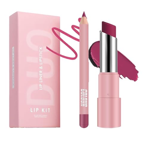 Genli Lifter Glaze Oil Balm,Genli Lip Balm Lipstick,Two-in-One Set Lip Liner with Non-stick Cup Long-Lasting Waterproof Matte Lipstick Set,Lip Balm with 24hrs of Smooth (#08 Acai Glaze) von Eeiiey