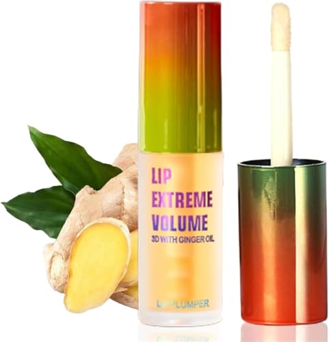 Luxurabalm Lip Plumper,Extreme Volume Lip Plumping, Natural Lip Care & Enhancer Set,Dual Formula Plumping Lip Gloss with Ginger & Mint,Extreme Volume Lip Plumper, Clear Glossy Finish (Ginger) von Eeiiey