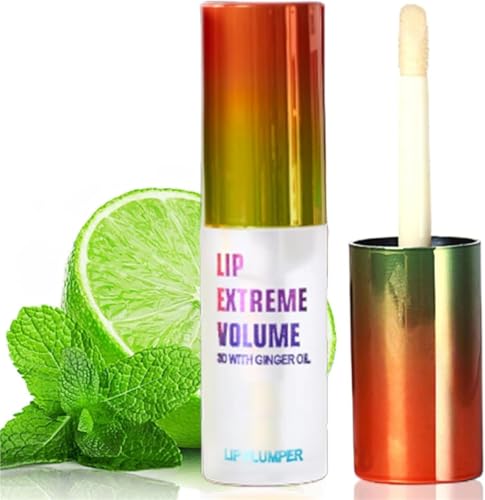 Luxurabalm Lip Plumper,Extreme Volume Lip Plumping, Natural Lip Care & Enhancer Set,Dual Formula Plumping Lip Gloss with Ginger & Mint,Extreme Volume Lip Plumper, Clear Glossy Finish (Mint) von Eeiiey