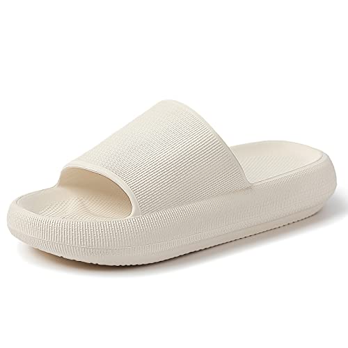 Eekisuf Badelatschen Damen Herren, 4.5CM Weiche Rutschfest Wolkenschuhe Badeschlappen Damen, Airfoot Hausschuhe Cozyslides Drinnen Draußen von Eekisuf