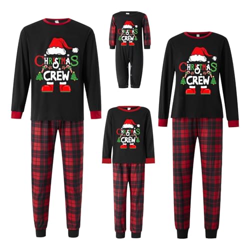 Eekisuf Weihnachts Pyjama Familie Set, Familien Schlafanzug Weihnachten Nachtwäsche Outfits, Christmas Pyjama für Erwachsene Kinder, (Grid#22,Kind,4Years) von Eekisuf