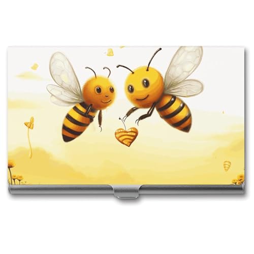 Eekstdbn Bee Love Honey Visitenkartenetui für Damen oder Herren, mit Schnappverschluss, tragbar, Namenshalter, Kreditkartenetui für Geschäftstreffen von Eekstdbn