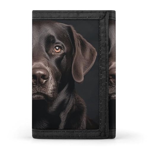 Eekstdbn Black Lab Dog Trifold Wallet, Card Cases And Money Oganizer Thin Stylish Mini Coin Bag with Zipper Coin Pocket Credit for Men And Women von Eekstdbn