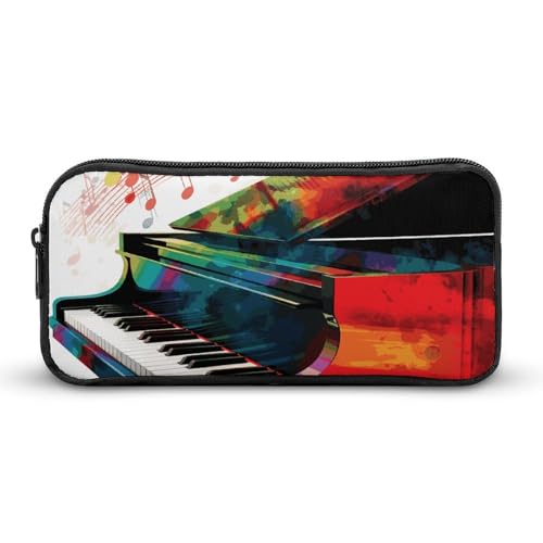 Eekstdbn Buntes Federmäppchen mit Klaviertastatur und Musik, für Büro, Schreibwaren, Organizer, einfacher stabiler Reißverschluss, tragbar, für Büro, Reisen, Mehrzwecktasche von Eekstdbn