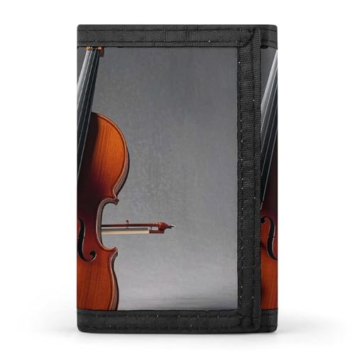 Eekstdbn Cello Modellbausatz Trifold Wallet, Kartenetuis und Geld Oganizer Dünne stilvolle Mini-Münztasche mit Reißverschluss Münzfach Kredit für Männer und Frauen von Eekstdbn