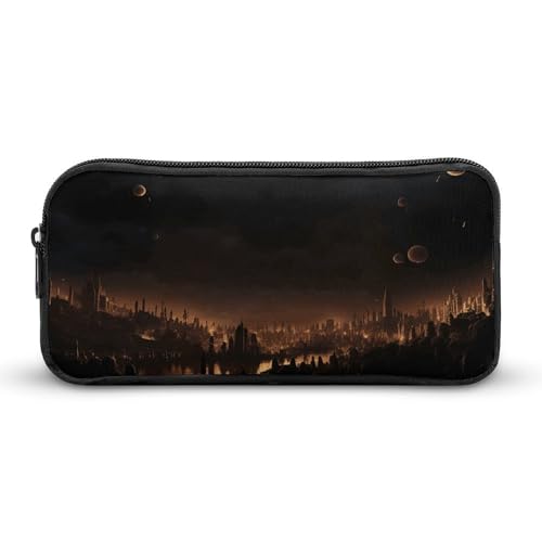 Eekstdbn City in the Dark Federmäppchen, Bürobedarf-Organizer, einfacher stabiler Reißverschluss, tragbar, für Büro, Reisen, Mehrzwecktasche von Eekstdbn