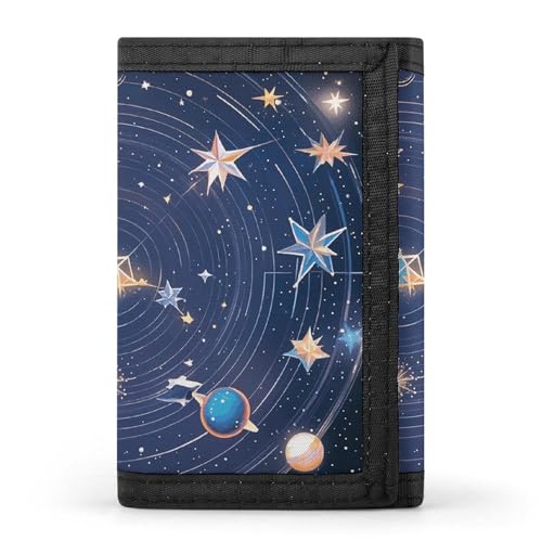 Eekstdbn Constellations Cosmic Galaxies Trifold Wallet, Kartenetuis und Geld Oganizer Dünne stilvolle Mini-Münztasche mit Reißverschluss Münzfach Kredit für Männer und Frauen von Eekstdbn
