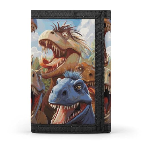 Eekstdbn Dinosaurier-Selfie-Geldbörse, dreifach gefaltet, Kartenetuis und Geld, dünn, stilvolle Mini-Münztasche mit Reißverschluss, Münzfach, Kredit für Männer und Frauen Eekstdbn Dinosaurier-Selfie-Geldbörse, dreifach gefaltet, Kartenetuis und Geld, dünn, stilvolle Mini-Münztasche mit Reißverschluss, Münzfach, Kredit für Männer und Frauen von Eekstdbn