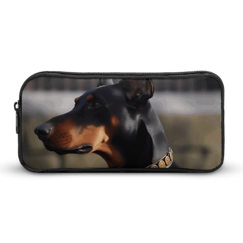 Eekstdbn Doberman Federmäppchen Büro Schreibwaren Organizer einfacher stabiler Reißverschluss Tragbare Bleistifttasche Büro Reise Mehrzwecktasche von Eekstdbn