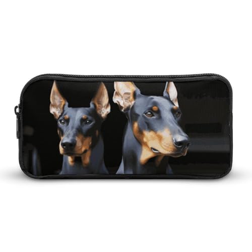 Eekstdbn Doberman Federmäppchen Büro Schreibwaren Organizer einfacher stabiler Reißverschluss Tragbare Bleistifttasche Büro Reise Mehrzwecktasche von Eekstdbn