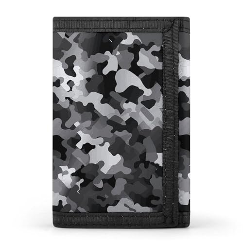 Eekstdbn Dreifach gefaltete Geldbörse, Kartenetuis und Geldbeutel, dünn, stilvoll, Mini-Münztasche mit Reißverschluss, Münzfach, Kredit für Damen und Herren, Schwarz / Weiß / Grau Eekstdbn Dreifach gefaltete Geldbörse, Kartenetuis und Geldbeutel, dünn, stilvoll, Mini-Münztasche mit Reißverschluss, Münzfach, Kredit für Damen und Herren, Schwarz / Weiß / Grau von Eekstdbn