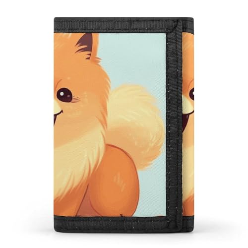 Eekstdbn Dreifach gefaltete Geldbörse mit Cartoon-Zwergspitz, Kartenetuis und Geld, dünn, stilvolle Mini-Münztasche mit Reißverschluss, Münzfach, Kredit für Männer und Frauen Eekstdbn Dreifach gefaltete Geldbörse mit Cartoon-Zwergspitz, Kartenetuis und Geld, dünn, stilvolle Mini-Münztasche mit Reißverschluss, Münzfach, Kredit für Männer und Frauen von Eekstdbn