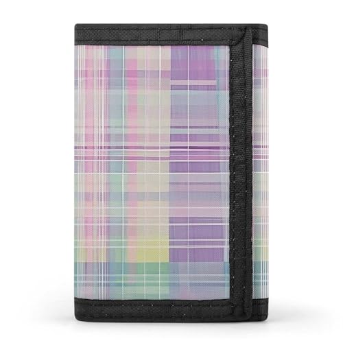 Eekstdbn Dreifach gefaltete Geldbörse mit Karomuster, Kartenetuis und Geld, dünn, stilvolle Mini-Münztasche mit Reißverschluss, Münzfach, Kredit für Damen und Herren Eekstdbn Dreifach gefaltete Geldbörse mit Karomuster, Kartenetuis und Geld, dünn, stilvolle Mini-Münztasche mit Reißverschluss, Münzfach, Kredit für Damen und Herren von Eekstdbn