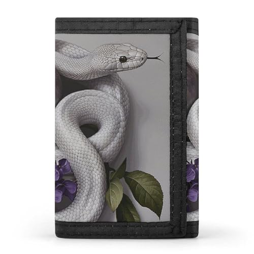 Eekstdbn Dreifach gefaltete Geldbörse mit Schlangen- und Blumenmotiv, für Karten und Geld, dünn, stilvolle Mini-Münztasche mit Reißverschluss, Münzfach, für Damen und Herren Eekstdbn Dreifach gefaltete Geldbörse mit Schlangen- und Blumenmotiv, für Karten und Geld, dünn, stilvolle Mini-Münztasche mit Reißverschluss, Münzfach, für Damen und Herren von Eekstdbn