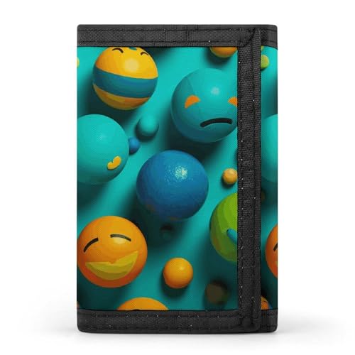 Eekstdbn Dreifach gefaltete Geldbörse mit Smiley-Gesicht, Kartenetuis und Geld, dünn, stilvolle Mini-Münztasche mit Reißverschluss, Münzfach, Kredit für Damen und Herren Eekstdbn Dreifach gefaltete Geldbörse mit Smiley-Gesicht, Kartenetuis und Geld, dünn, stilvolle Mini-Münztasche mit Reißverschluss, Münzfach, Kredit für Damen und Herren von Eekstdbn