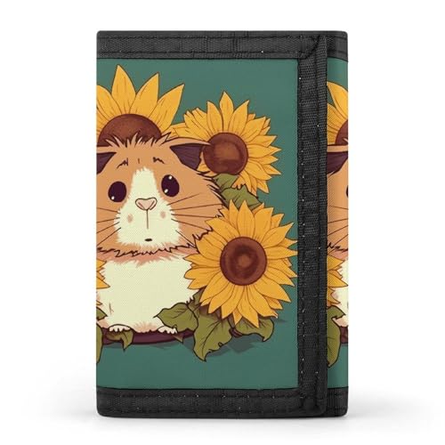 Eekstdbn Dreifach gefaltete Geldbörse mit Sonnenblumen-Hamstermotiv, Kartenetuis und Geld, dünn, stilvoll, Mini-Münztasche mit Reißverschluss, Münzfach, Kredit für Männer und Frauen Eekstdbn Dreifach gefaltete Geldbörse mit Sonnenblumen-Hamstermotiv, Kartenetuis und Geld, dünn, stilvoll, Mini-Münztasche mit Reißverschluss, Münzfach, Kredit für Männer und Frauen von Eekstdbn