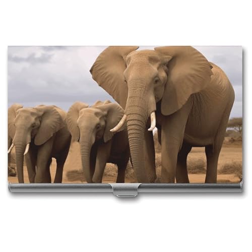 Eekstdbn Elephant Family Visitenkartenetui für Damen oder Herren, Schnappverschluss, tragbar, Namenshalter, Kreditkartenetui für Geschäftstreffen Eekstdbn Elephant Family Visitenkartenetui für Damen oder Herren, Schnappverschluss, tragbar, Namenshalter, Kreditkartenetui für Geschäftstreffen von Eekstdbn