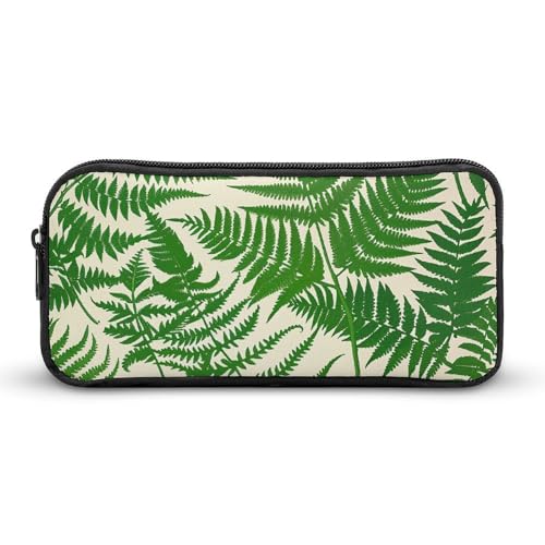 Eekstdbn Farngrünes Federmäppchen für Büro, Schreibwaren, Organizer, einfacher stabiler Reißverschluss, tragbare Bleistifttasche, Büro, Reisen, Mehrzwecktasche von Eekstdbn