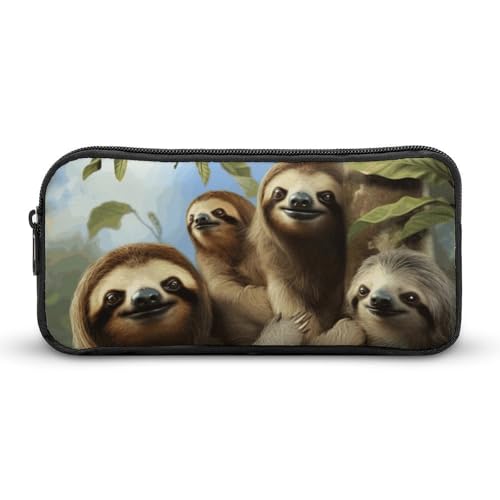 Eekstdbn Faultier-Familien-Federmäppchen, Bürobedarf-Organizer, schlichter, stabiler Reißverschluss, tragbar, für Büro, Reisen, Mehrzwecktasche Eekstdbn Faultier-Familien-Federmäppchen, Bürobedarf-Organizer, schlichter, stabiler Reißverschluss, tragbar, für Büro, Reisen, Mehrzwecktasche von Eekstdbn