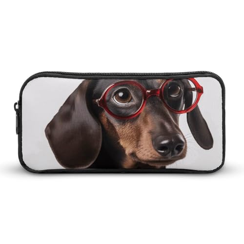 Eekstdbn Federmäppchen, Motiv: Hund mit Rosen, für Büro, Schreibwaren, Organizer, einfacher stabiler Reißverschluss, tragbar, für Büro, Reisen, Mehrzwecktasche von Eekstdbn