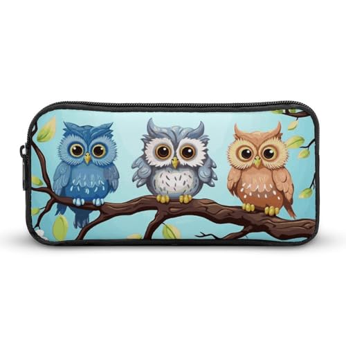 Eekstdbn Federmäppchen mit Eulen auf einem Ast, für Büro, Schreibwaren, Organizer, einfacher stabiler Reißverschluss, tragbar, für Büro, Reisen, Mehrzwecktasche Eekstdbn Federmäppchen mit Eulen auf einem Ast, für Büro, Schreibwaren, Organizer, einfacher stabiler Reißverschluss, tragbar, für Büro, Reisen, Mehrzwecktasche von Eekstdbn