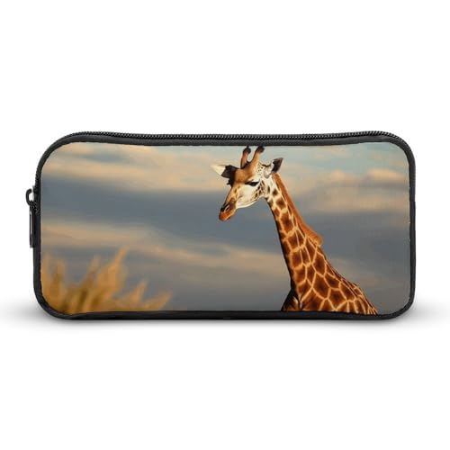 Eekstdbn Federmäppchen mit Giraffenmotiv und Tiermotiven, einfacher stabiler Reißverschluss, tragbar, für Büro, Reisen, Mehrzwecktasche von Eekstdbn