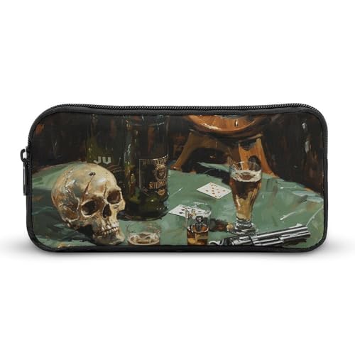 Eekstdbn Federmäppchen mit Pistole und Karten, für Büro, Schreibwaren, Organizer, einfacher stabiler Reißverschluss, tragbar, für Büro, Reisen, Mehrzwecktasche von Eekstdbn