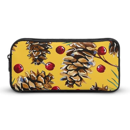 Eekstdbn Federmäppchen mit Tannenzapfen und Cranberries für Büro, Schreibwaren, Organizer, einfacher stabiler Reißverschluss, tragbar, für Büro, Reisen, Mehrzwecktasche Eekstdbn Federmäppchen mit Tannenzapfen und Cranberries für Büro, Schreibwaren, Organizer, einfacher stabiler Reißverschluss, tragbar, für Büro, Reisen, Mehrzwecktasche von Eekstdbn