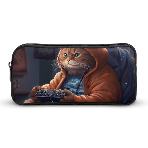 Eekstdbn Federmäppchen mit fetten Katzen, zum Spielen von Spielen, für Büro, Schreibwaren, Organizer, einfacher stabiler Reißverschluss, tragbare Bleistifttasche, Büro, Reisen, Mehrzwecktasche Eekstdbn Federmäppchen mit fetten Katzen, zum Spielen von Spielen, für Büro, Schreibwaren, Organizer, einfacher stabiler Reißverschluss, tragbare Bleistifttasche, Büro, Reisen, Mehrzwecktasche von Eekstdbn