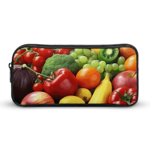Eekstdbn Federmäppchen mit frischem Gemüse, Obst, für Büro, Schreibwaren, Organizer, einfacher stabiler Reißverschluss, tragbar, für Büro, Reisen, Mehrzwecktasche von Eekstdbn