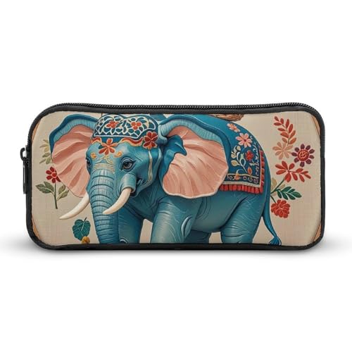 Eekstdbn Federmäppchen mit gesticktem Elefantenmotiv, einfacher stabiler Reißverschluss, tragbar, für Büro, Reisen, Mehrzwecktasche Eekstdbn Federmäppchen mit gesticktem Elefantenmotiv, einfacher stabiler Reißverschluss, tragbar, für Büro, Reisen, Mehrzwecktasche von Eekstdbn