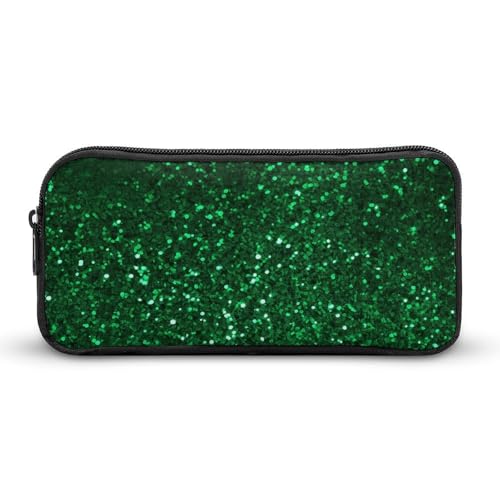 Eekstdbn Federmäppchen mit grünen Pailletten, glitzernd, für Büro, Schreibwaren, Organizer, einfacher stabiler Reißverschluss, tragbar, für Büro, Reisen, Mehrzwecktasche von Eekstdbn