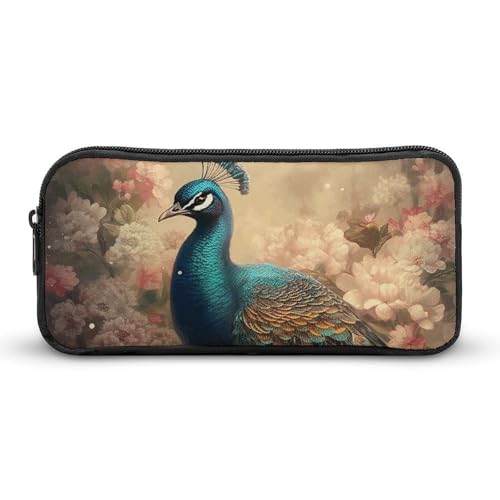 Eekstdbn Federmäppchen mit orientalischem Pfauenmuster, für Büro, Schreibwaren, Organizer, einfacher stabiler Reißverschluss, tragbar, für Büro, Reisen, Mehrzwecktasche von Eekstdbn