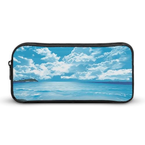 Eekstdbn Federmäppchen mit tropischem Meereslandschaft, für Büro, Schreibwaren, Organizer, einfacher stabiler Reißverschluss, tragbar, für Büro, Reisen, Mehrzwecktasche von Eekstdbn