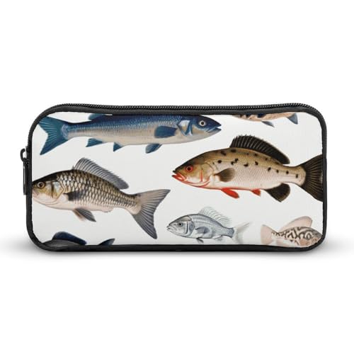 Eekstdbn Federmäppchen mit verschiedenen Fischen, für Büro, Schreibwaren, Organizer, einfacher stabiler Reißverschluss, tragbar, für Büro, Reisen, Mehrzwecktasche Eekstdbn Federmäppchen mit verschiedenen Fischen, für Büro, Schreibwaren, Organizer, einfacher stabiler Reißverschluss, tragbar, für Büro, Reisen, Mehrzwecktasche von Eekstdbn