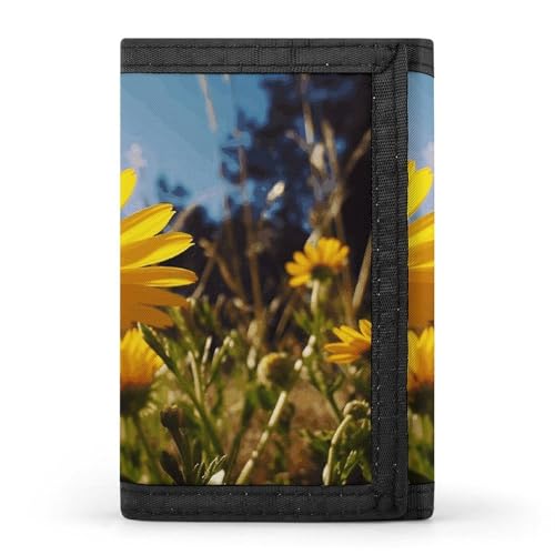 Eekstdbn Gelbe Blume unter der Sonne, dreifach gefaltete Geldbörse, Kartenetuis und Geldbeutel, dünn, stilvolle Mini-Münztasche mit Reißverschluss, Münzfach, Kredit für Männer und Frauen Eekstdbn Gelbe Blume unter der Sonne, dreifach gefaltete Geldbörse, Kartenetuis und Geldbeutel, dünn, stilvolle Mini-Münztasche mit Reißverschluss, Münzfach, Kredit für Männer und Frauen von Eekstdbn