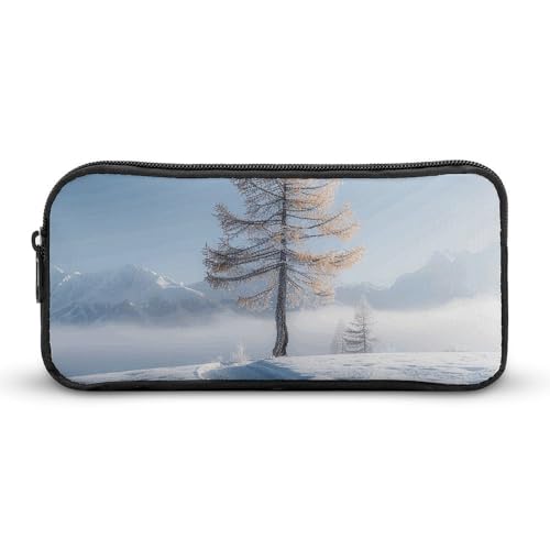 Eekstdbn Großes Federmäppchen aus Lärchenbaum, für Büro, Schreibwaren, Organizer, einfacher stabiler Reißverschluss, tragbar, für Büro, Reisen, Mehrzwecktasche von Eekstdbn