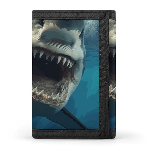 Eekstdbn Haifischmund, dreifach gefaltete Geldbörse, Kartenetuis und Geldbeutel, dünn, stilvolle Mini-Münztasche mit Reißverschluss, Münzfach, Kredit für Männer und Frauen Eekstdbn Haifischmund, dreifach gefaltete Geldbörse, Kartenetuis und Geldbeutel, dünn, stilvolle Mini-Münztasche mit Reißverschluss, Münzfach, Kredit für Männer und Frauen von Eekstdbn