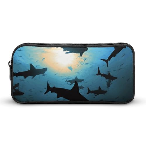 Eekstdbn Hammerhead Sharks Federmäppchen, Bürobedarf-Organizer, einfacher stabiler Reißverschluss, tragbar, für Büro, Reisen, Mehrzwecktasche Eekstdbn Hammerhead Sharks Federmäppchen, Bürobedarf-Organizer, einfacher stabiler Reißverschluss, tragbar, für Büro, Reisen, Mehrzwecktasche von Eekstdbn