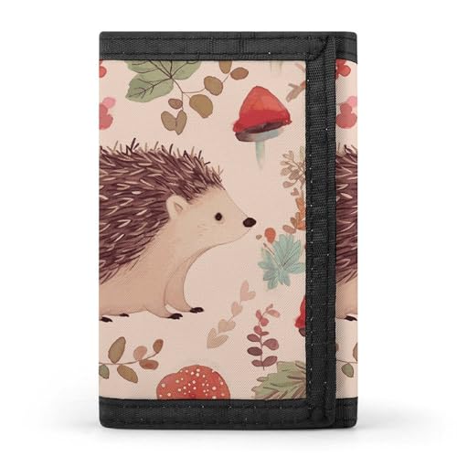 Eekstdbn Hedgehog dreifach gefaltete Geldbörse, Kartenetuis und Geld, dünn, stilvolle Mini-Münztasche mit Reißverschluss, Münzfach, Kredit für Damen und Herren von Eekstdbn