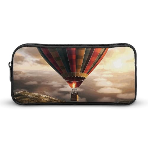 Eekstdbn Heißluftballon-Federmäppchen, Bürobedarf-Organizer, schlichter, stabiler Reißverschluss, tragbar, für Büro, Reisen, Mehrzwecktasche von Eekstdbn