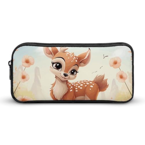 Eekstdbn Hübsches Federmäppchen mit Hirschmotiv, für Büro, Schreibwaren, Organizer, einfacher stabiler Reißverschluss, tragbar, für Büro, Reisen, Mehrzwecktasche von Eekstdbn