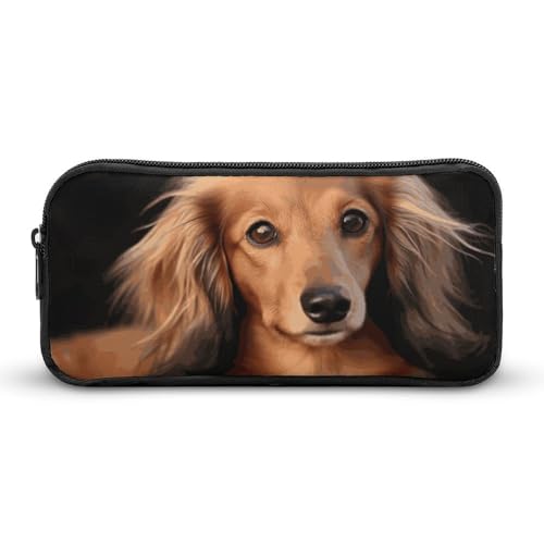 Eekstdbn Langhaariges Dackel-Federmäppchen, Bürobedarf-Organizer, einfacher stabiler Reißverschluss, tragbare Bleistifttasche, Büro, Reisen, Mehrzwecktasche Eekstdbn Langhaariges Dackel-Federmäppchen, Bürobedarf-Organizer, einfacher stabiler Reißverschluss, tragbare Bleistifttasche, Büro, Reisen, Mehrzwecktasche von Eekstdbn