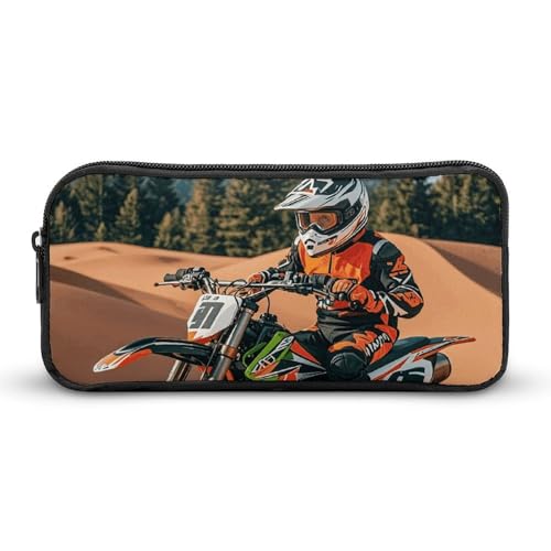 Eekstdbn Limited Sport Motocross Federmäppchen Büro Schreibwaren Organizer einfacher stabiler Reißverschluss tragbare Bleistifttasche Büro Reise Mehrzwecktasche von Eekstdbn