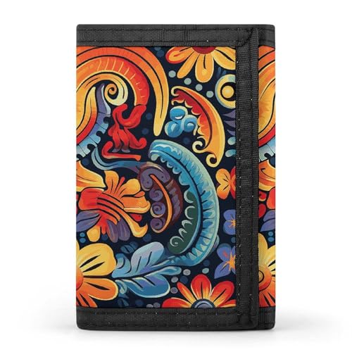 Eekstdbn Mexikanische dreifach gefaltete Geldbörse, Kartenetuis und Geld, dünn, stilvolle Mini-Münztasche mit Reißverschluss, Münzfach, Kredit für Männer und Frauen von Eekstdbn