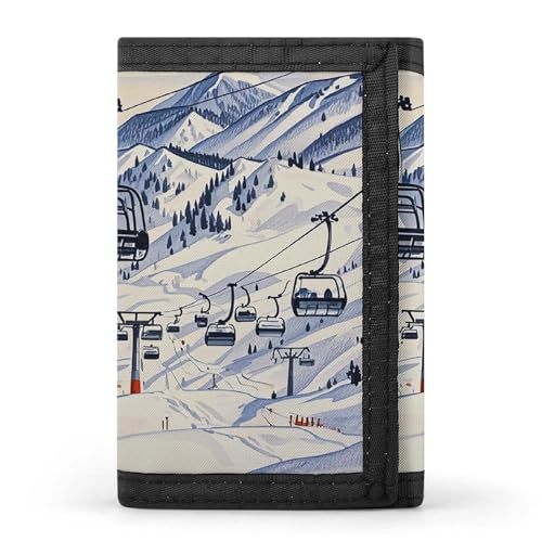 Eekstdbn Mount Horsney Skilift-Geldbörse, Kartenetuis und Geldbeutel, dünn, stilvolle Mini-Münztasche mit Reißverschluss, Münzfach, Kredit für Damen und Herren von Eekstdbn