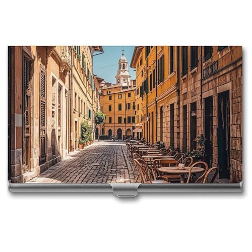 Eekstdbn Old Courtyard Cafe Chair City, Rom, Italien, Visitenkartenetui für Damen oder Herren, Schnappverschluss, tragbar, Namenshalter, Kreditkartenetui für Geschäftstreffen Eekstdbn Old Courtyard Cafe Chair City, Rom, Italien, Visitenkartenetui für Damen oder Herren, Schnappverschluss, tragbar, Namenshalter, Kreditkartenetui für Geschäftstreffen von Eekstdbn