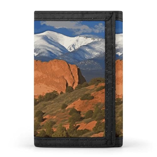 Eekstdbn Pikes Peak Colorado Trifold Wallet, Kartenetuis und Geld Oganizer Dünne stilvolle Mini-Münztasche mit Reißverschluss Münzfach Kredit für Damen und Herren von Eekstdbn