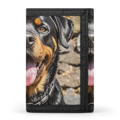 Eekstdbn Rottweiler Hunde-Geldbörse mit Zungenkopf, dreifach gefaltet, Kartenetuis und Geldbeutel, dünn, stilvoll, Mini-Münztasche mit Reißverschluss, Münzfach, Kreditkarte für Männer und Frauen Eekstdbn Rottweiler Hunde-Geldbörse mit Zungenkopf, dreifach gefaltet, Kartenetuis und Geldbeutel, dünn, stilvoll, Mini-Münztasche mit Reißverschluss, Münzfach, Kreditkarte für Männer und Frauen von Eekstdbn